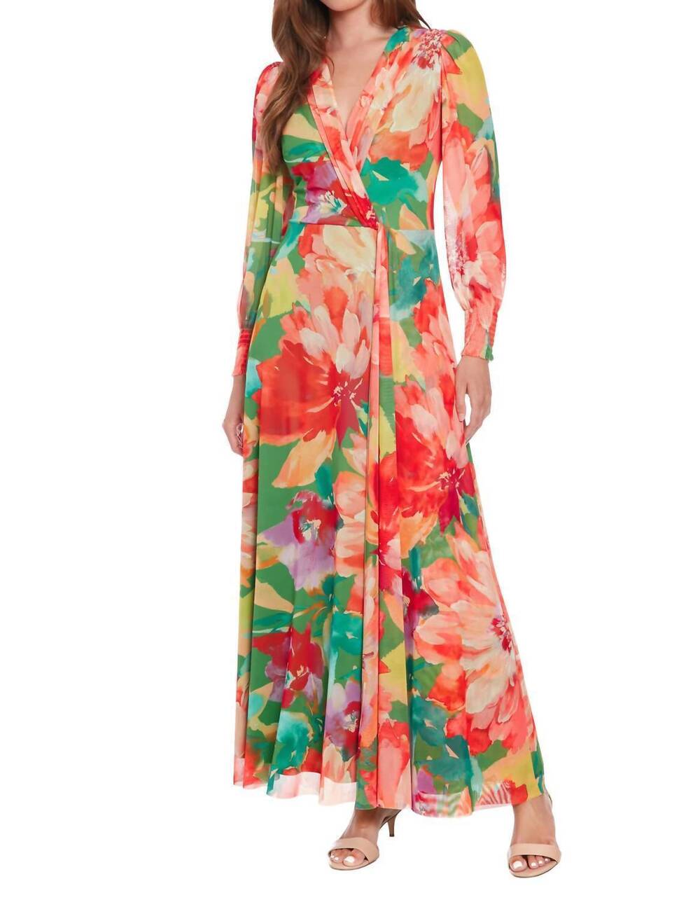 NEW LONDON TIMES ruth maxi dress in green